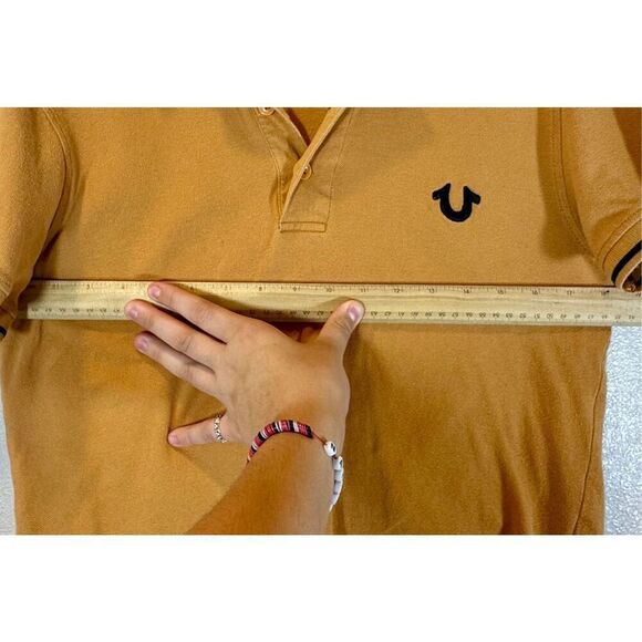 True Religion Branded Embroidered Logo Collar Polo Shirt Men's Small - Picture 10 of 11